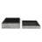 White Resin Ridged Boxes Set of Two - 12" x 8" x 4"