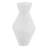 Sereana Minimal White Contemporary Glass Ribbed Angular Tabletop Vase