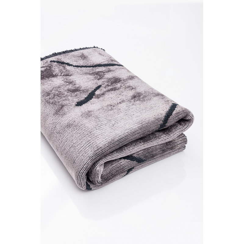 Rapture Black Gray Abstract Luxury Area Rug, Rectangle 7'10" x 11'2"
