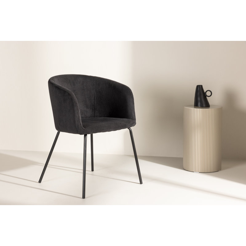 Guion 47cm H Polyester Upholstered Armchair, Black