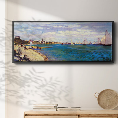 «The Beach at Sainte Adresse» par Monet, toile encadrée