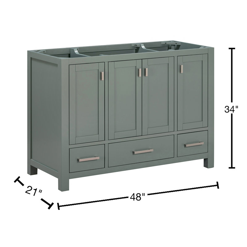 Modero 48'' W Single Bathroom Vanity Base, Smoke Green