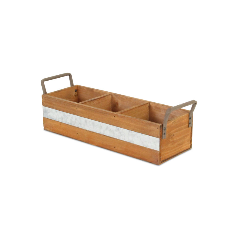 August Grove® Solid Wood Decorative Bin, Brown