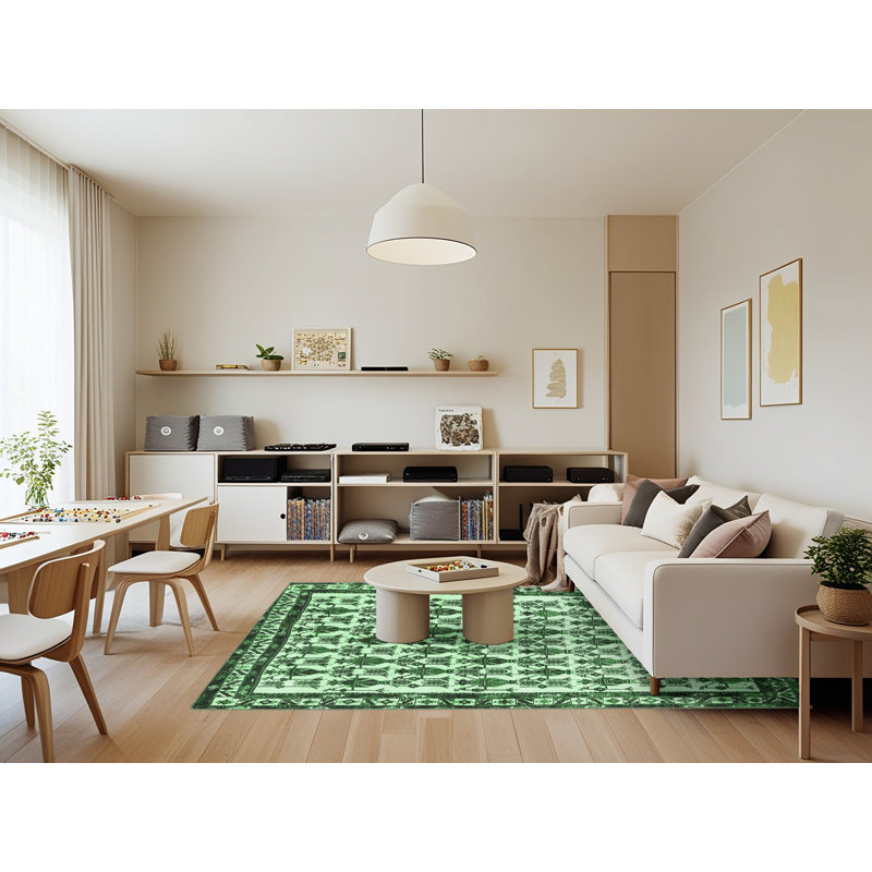 Washable Southwestern Indoor Rug, Rectangle 7' x 9'