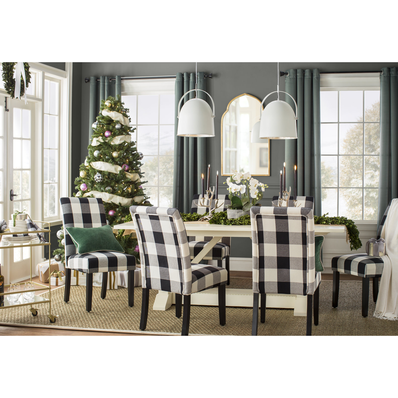 Charlette Single Light Metal Dimmable Pendant, White/Silver