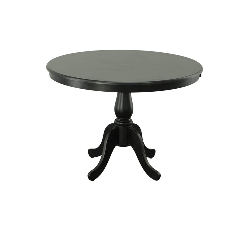 Fairview Pedestal Dining Table With Whitman Dining Chairs, 5 Pieces: Table, 4 Chairs, Antique Black, 30"H x 42"L x 42"W