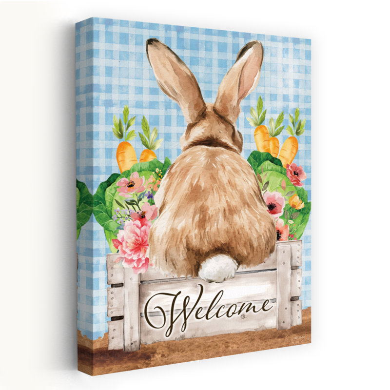 Lapin de Pâques, bienvenue, H 24 po x l 16 po