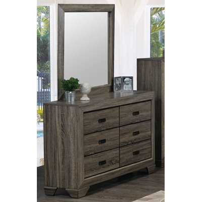Commode double 6 tiroirs avec miroir Castine
