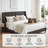 Melaya Wingback Upholstered Platform Bed Frame-629517197-653332743