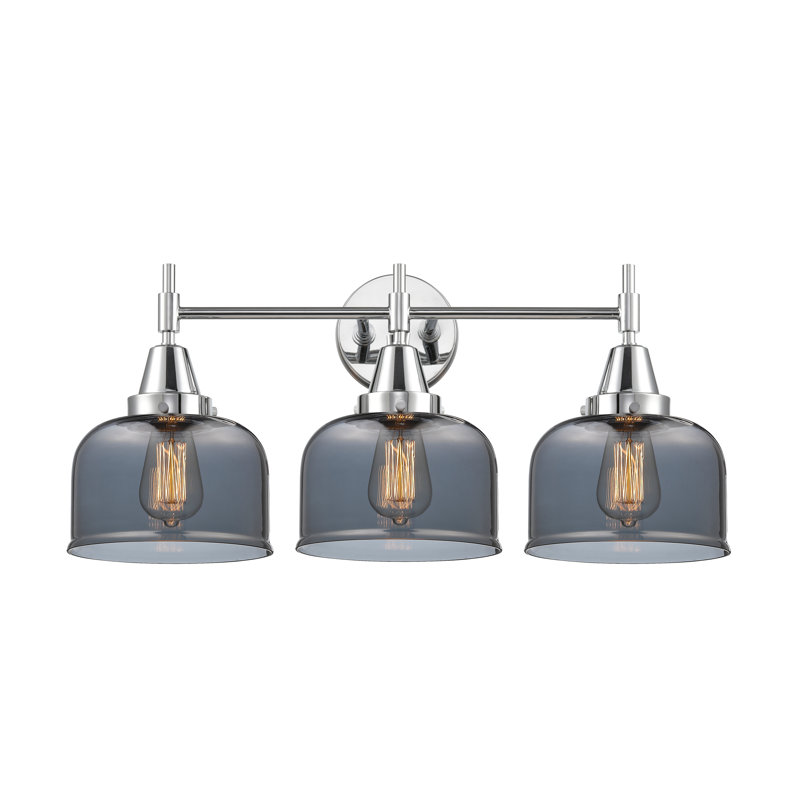 Éclairage pour meuble-lavabo à 3 lumières à intensité variable Gayle, Ampoule incandescente rétro de 60 watts, Chrome poli