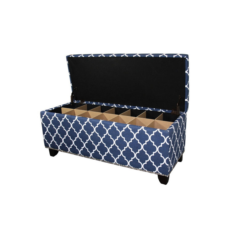 Banc de rangement à rayures marocaines