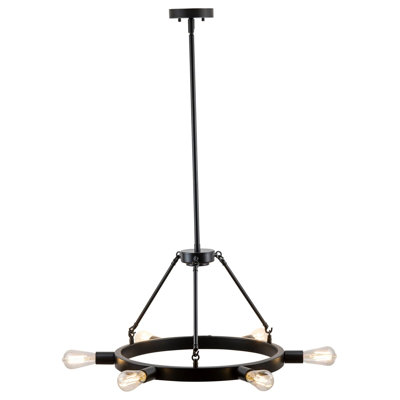 Sizer 6 - Light Dimmable Wagon Wheel Chandelier