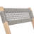 Sitges Coastal 3-Piece Foldable Acacia Wood Outdoor Patio Balcony Bistro Set, Gray Woven Rope Back Chairs in Light Teak Finish