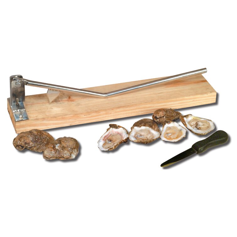 Oyster Opener on Wooden Base and Oyster Knife