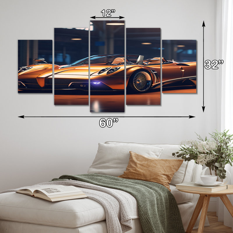 Voiture exotique néon italienne 5 pièces