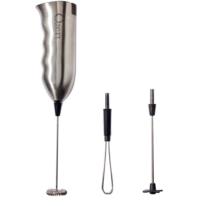 Moussoir à lait de luxe et fouet en acier inoxydable, avec support et 4 accessoires de mousse