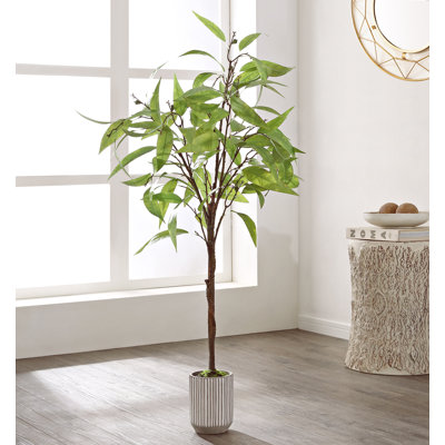 48.82'' Faux Eucalyptus Tree in Freestanding