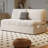 61.42" Off-White Polyester Convertible Sofa Bed cushion couch