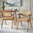 6 Piece Condit Live Edge Solid Wood and Rattan Dining Set with Bench