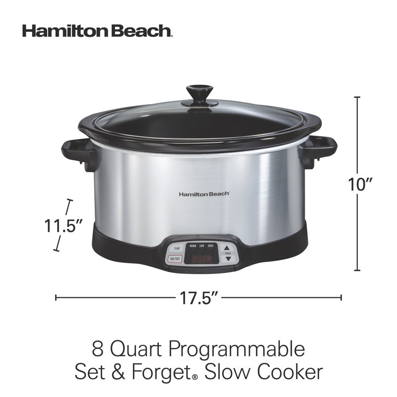 Hamilton Beach 8 Quart Stainless Steel Programmable Slow Cooker with Digital Display
