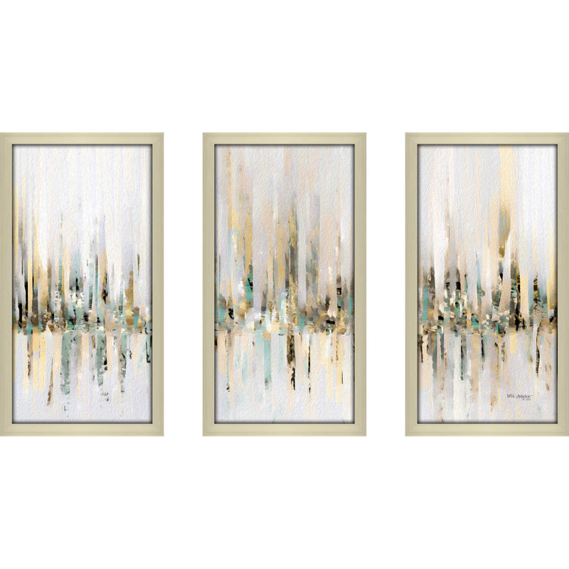 «Revelation 21: 2 the Holy City (Champagne)» par Mark Lawrence, ensemble de 3 reproductions d'art graphique encadrées