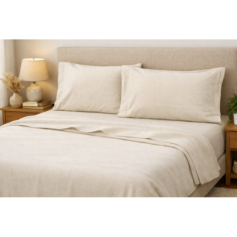 100% Cotton Standard Sheet Set, King Sheet Set + Fitted Sheet + 2 Pillowcases, Abalone