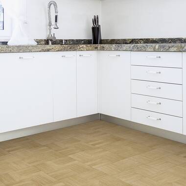 Perfection Floor Tile Black and White 0.05-mil x 20-in W x 20-in L  Interlocking Luxury Vinyl Tile Flooring (16.7-sq ft/ Carton) in the Vinyl  Tile department at