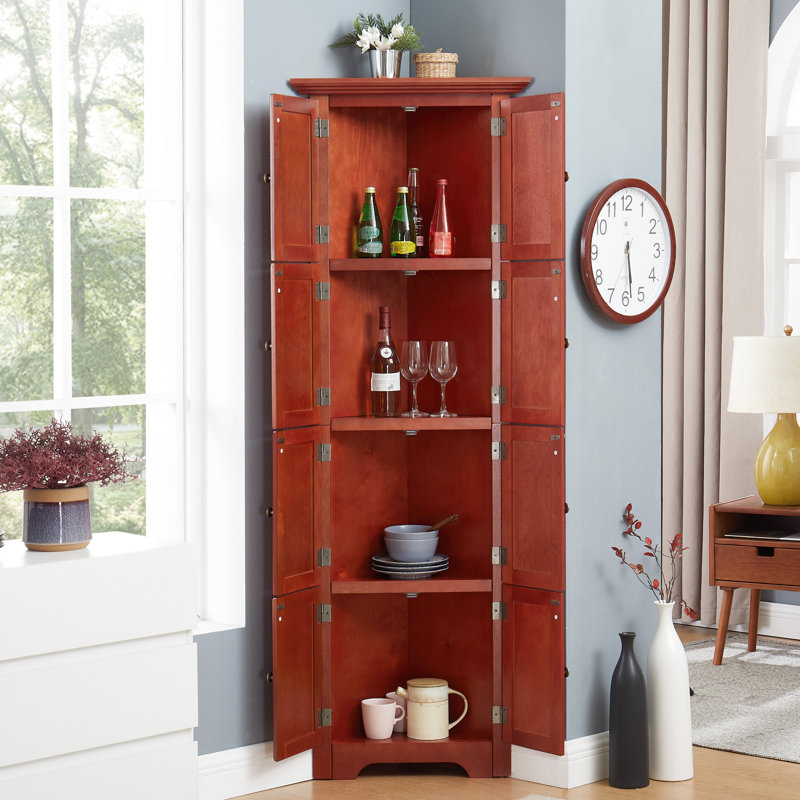 Armoire 4 coins avec 8 portes et 8 tablettes fonctionnelles pour un usage domestique