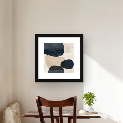 Bubbles - Beige Framed Matted Print for Home Decor