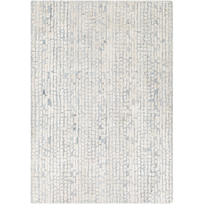 Tapis taupe / beige touffeté à la main à motif abstrait Mulbury