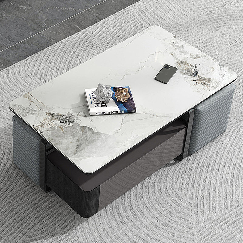 Modern Light Luxury Rock Slab Tea Table