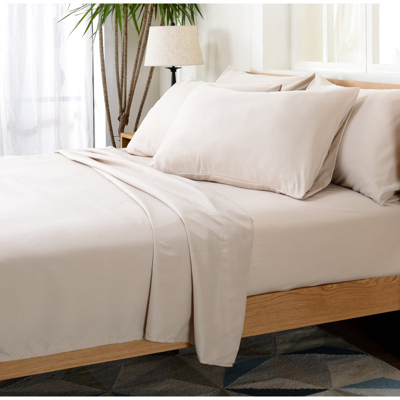 Microfiber Sheet Set, Light Sand, Full Sheet Set with Fitted Sheet and 4 Pillowcases