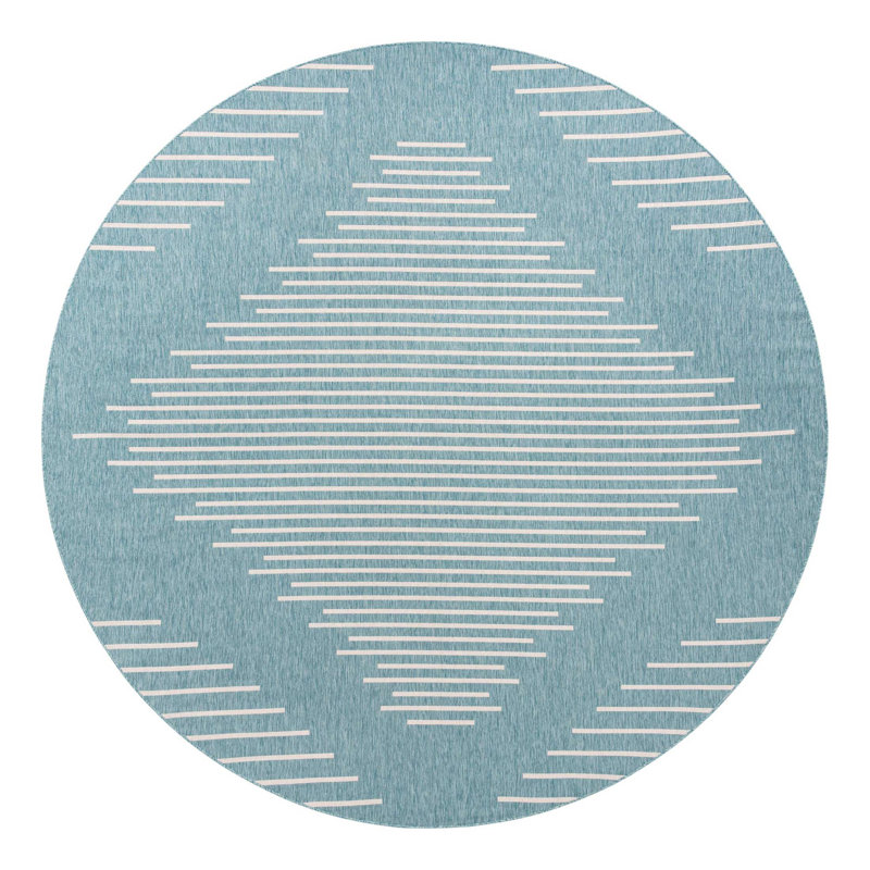Striped Indoor / Outdoor Rug, Round 13'1"