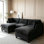 Canapé modulaire 96,5 po pour salon, canapé rembourré en chenille douce