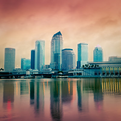 Tampa Skyline by Lightkey - Wrapped Canvas Print