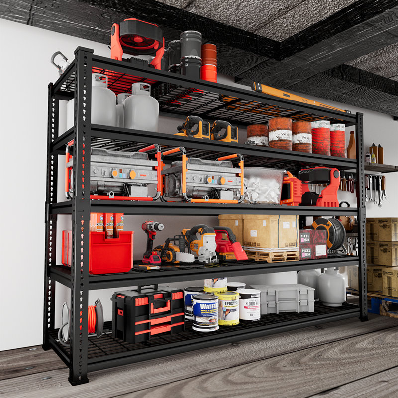 Rayonnage réglable en métal robuste Rikuto, H 78 po x l 55 po x P 24 po