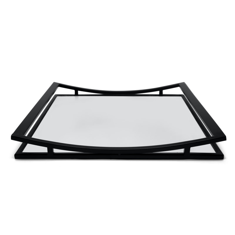 Plateau miroir carré, Noir, noir, noir, noir