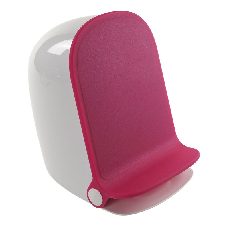 Poubelle à pédale 1,14 gallons Waurika, Blanc / fuchsia
