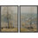 Automne campagne arbre paysage doux rétro nature décoration murale pour le salon chambre à coucher encadrée, œuvre d'art de la chambre principale, 2 pièces