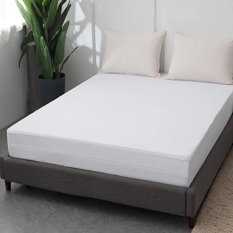 Housse de protection pour matelas en PVC imperméable de 12 po de profondeur avec fermeture à glissière, Grand