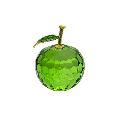 Christmas Decorations Christmas Crystal Faceted Apples Ornament Glass Apples Figurines Collectibles for Christmas Gifts and Christmas Home Decor