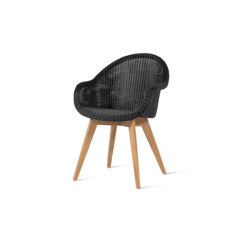 Edgard Outdoor Dining Armchair, Black