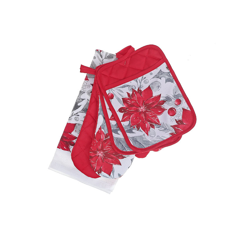 IH Casadécor Ih Casadecor Cotton Blend Potholder & Oven Mitt Set