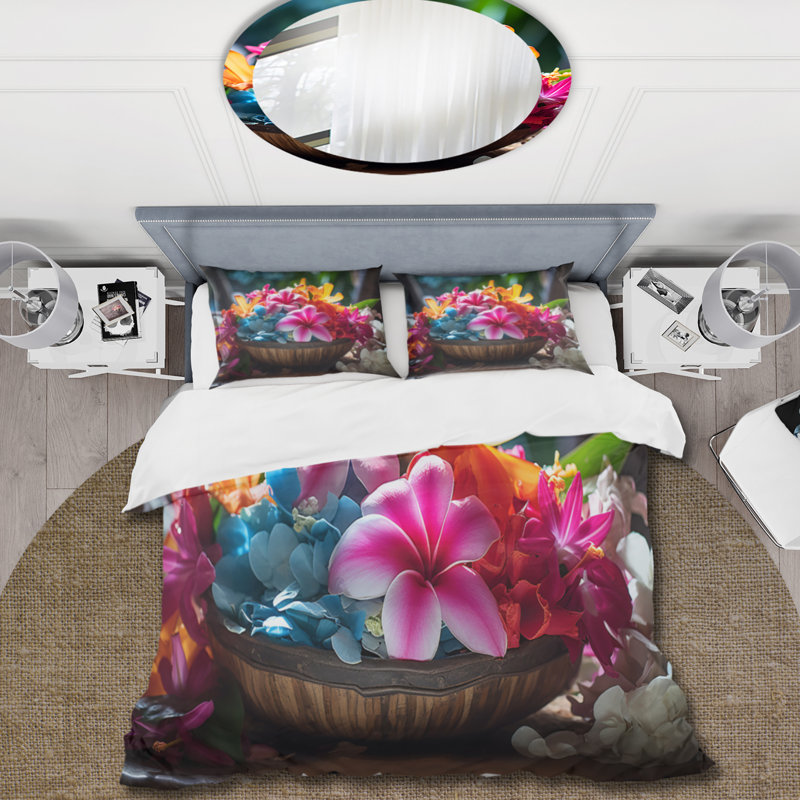 Hawaii Aloha Spirit Floral Twin Duvet Cover Set