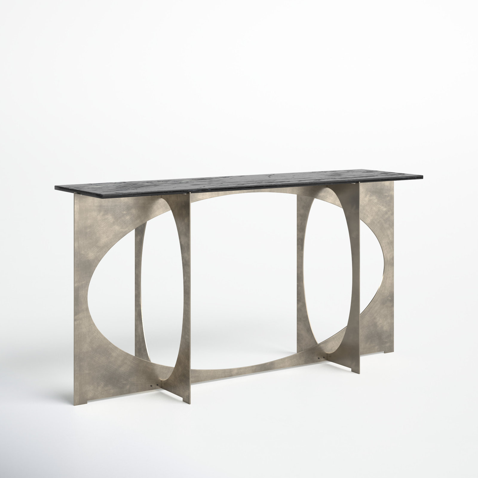 Giles 60'' Console Table, Black/Nickel