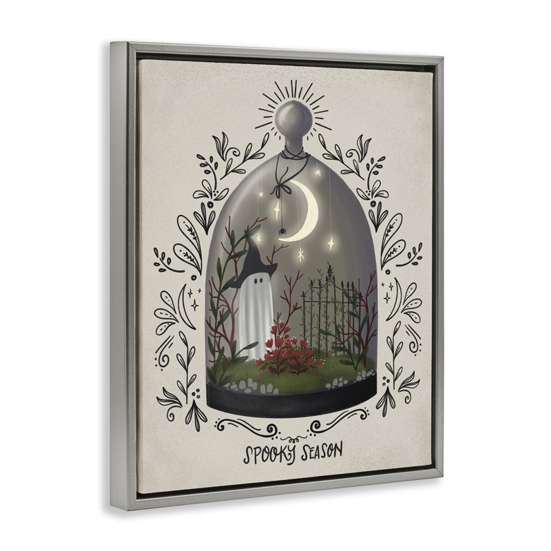Cadre flottant Spooky Season, Cadre flottant gris lustré, H 31 po x l 25 po