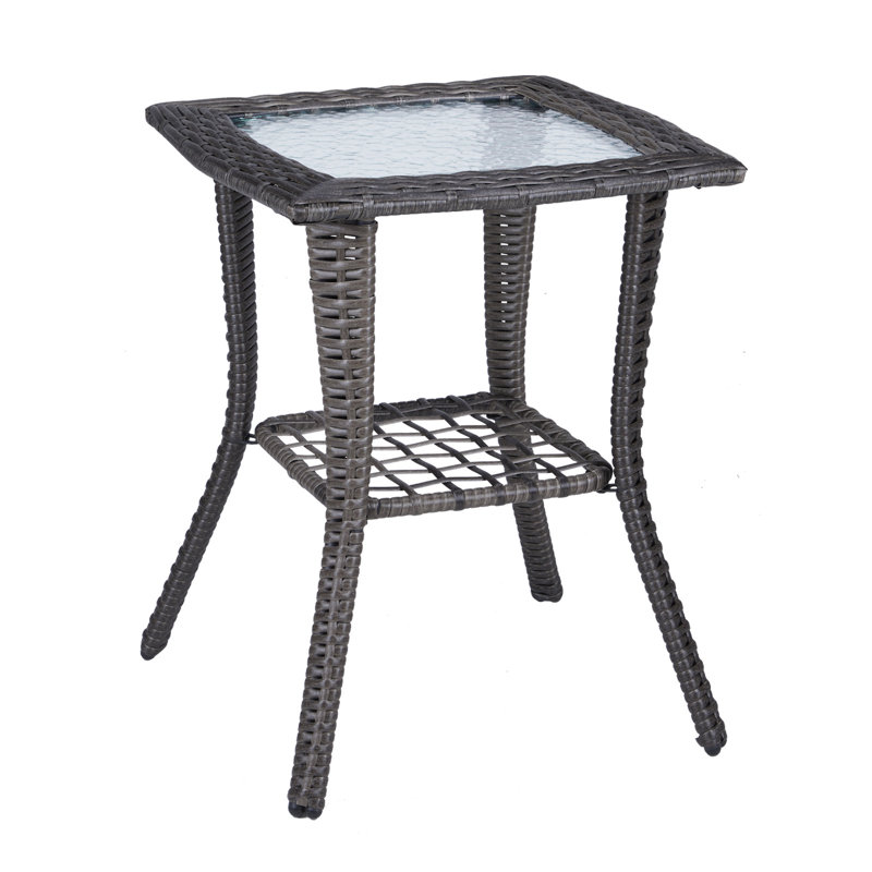 Table d'appoint en osier Avanthi, Gris