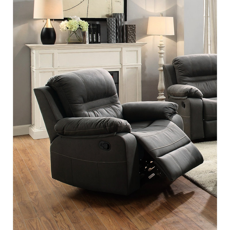 Fauteuil inclinable de style contemporain bleu ardoise avec mécanisme respirant en métal