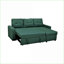 Canapé-lit modulaire | Peu encombrant en forme de L pour les petits espaces | Bleu sarcelle contemporain | Polyester-193817521