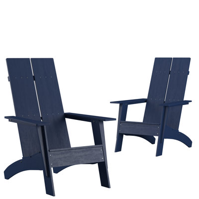 Indoor/Outdoor Modern Dual Slat Back Adirondack Style Chairs